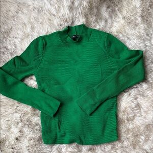 Mango Vibrant Green Crewneck Sweater